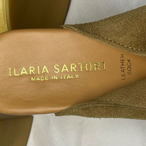 Ilaria Sartori Tan Suede Leather Clogs Size EU 39 US 8.5 Made in Italy NWOB - Picture 8 of 9
